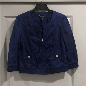 White House Black Market Blue Crop Jacket